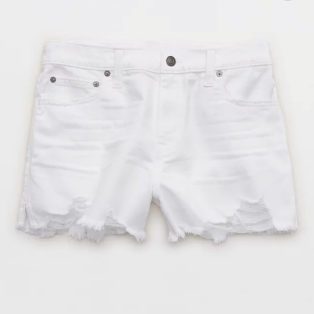 Aerie Daydream White Denim Shorts